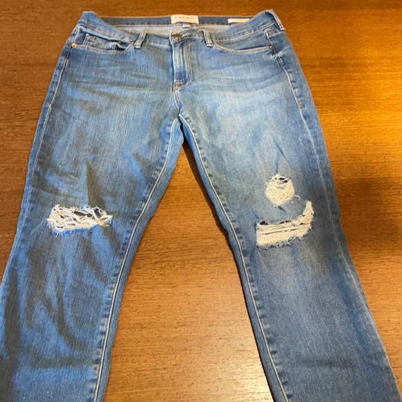 Frame Le Skinny de Jeanne distressed in blue size 30 - Picture 2 of 4